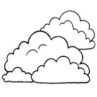 Cloud flat design black outline on a white background vector