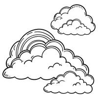 Cloud flat design black outline on a white background vector