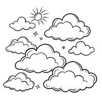 Cloud flat design black outline on a white background vector
