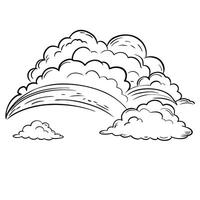 Cloud flat design black outline on a white background vector