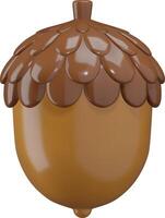 isolated acorn 3d stylized illustration vector