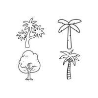 Tree silhouette set, Tree Silhouette art set. vector