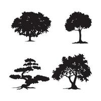 Tree silhouette set, Tree Silhouette art set. vector