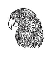 macaw head, parrot head silhouettes of amazon jungle isolated on white background vector