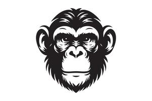 Monkey head silhouette illustrator vector