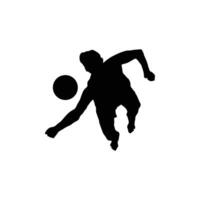 Hand ball player playing hand ball, silhouette image vector
