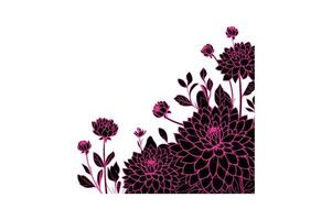 a row of dahlia with open illustration vector
