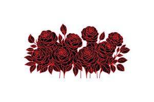 a row of roses with open illustration image vector