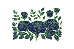 a row of roses with open illustration image vector