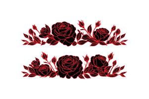a row of roses with open illustration image vector