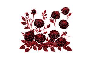 a row of roses with open illustration image vector
