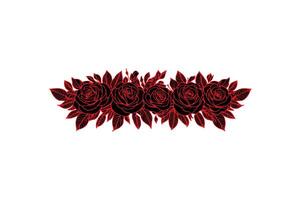 a row of roses with open illustration image vector