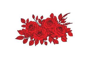 a row of roses with open illustration image vector