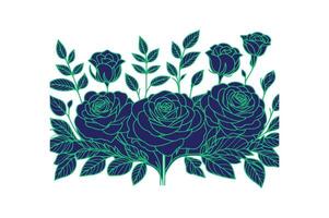 a row of roses with open illustration image vector