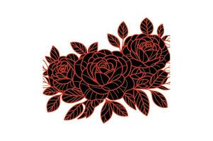 a row of roses with open illustration image vector