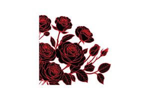 a row of roses with open illustration image vector