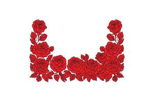 a row of roses with open illustration image vector