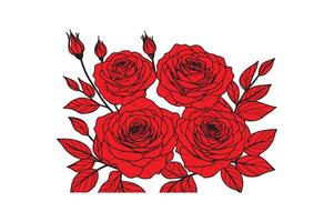 a row of roses with open illustration image vector