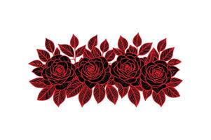 a row of roses with open illustration image vector