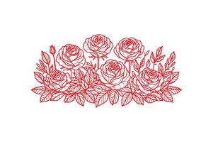 a row of roses with open illustration image vector