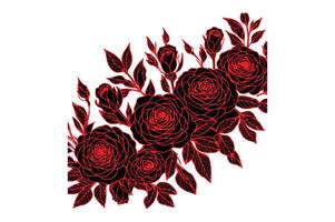 a row of roses with open illustration image vector