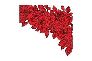 a row of roses with open illustration image vector