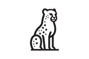 Cheetah logo simple colourful and silhouette image vector