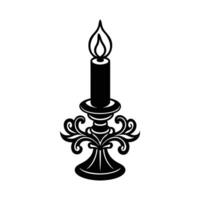 candle holder with a silhouette candle in the center vector
