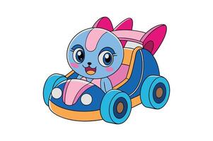 Go cart colouring illustration image vector