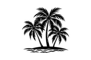 palm tree set silhouette design arts vector