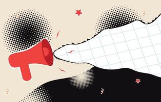 Set of collage elements with phones. Retro banner concept with cut out paper elements. vector