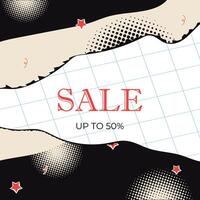Set of collage elements with phones. Retro banner concept with cut out paper elements. vector