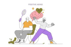 Positive Psychology. Flat Illustration vector