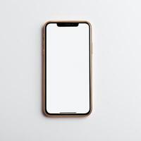 Mobile phone with white empty display screen mockup template photo