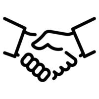 Handshake icon outline style vector