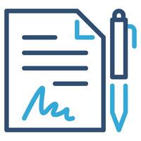 Contract icon outline color style vector