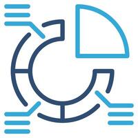 Analytic icon outline color style vector