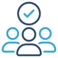Teamwork icon outline color style vector