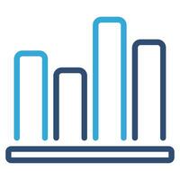 Chart icon outline color style vector