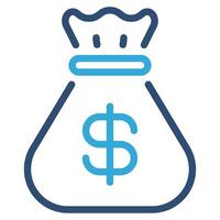 Money Bag icon outline color style vector