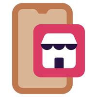 E Store icon flat style vector