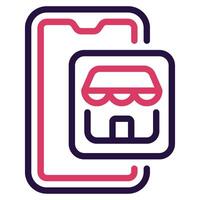 E Store icon outline color style vector