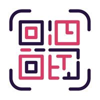 Barcode icon outline color style vector