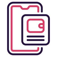 E wallet icon outline color style vector