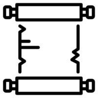 Scroll icon outline style vector