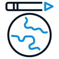 Globe and Pen icon outline color style vector