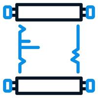 Scroll icon outline color style vector
