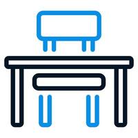 Student Desk icon outline color style vector