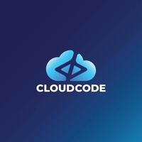 minimalist cloud coding label logo illustration design. simple modern coding, programmer, developer logo concept vector