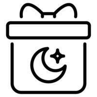 Eid Gift icon outline style vector